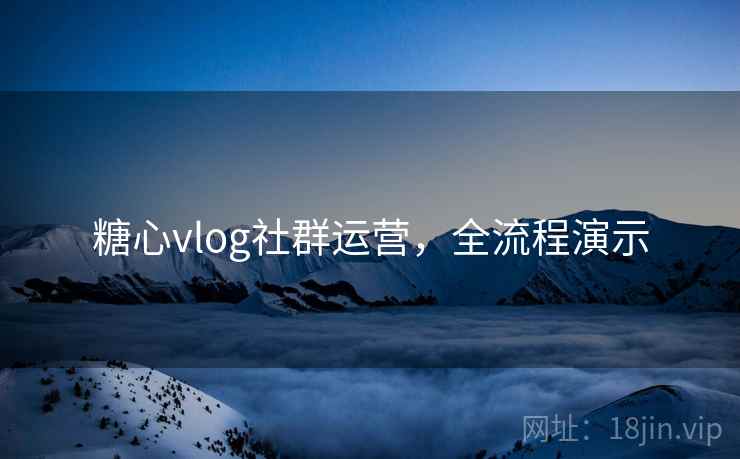 糖心vlog社群运营，全流程演示